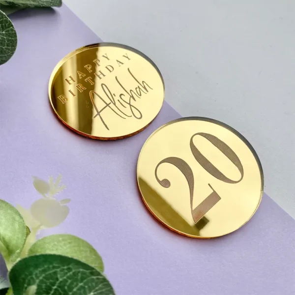 2025 2pcs Custom Name and Age Birthday Cupcake Discs Toppers Acrylic Cupcake Decoration Party DIY Decor Birthday Gift Decor
