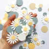 1Bag Sweet Round Daisy Flower Paper Confetti Wedding Flower Table Scatter Baby Shower Birthday Party Gift Box Decorations Supply - Image 2
