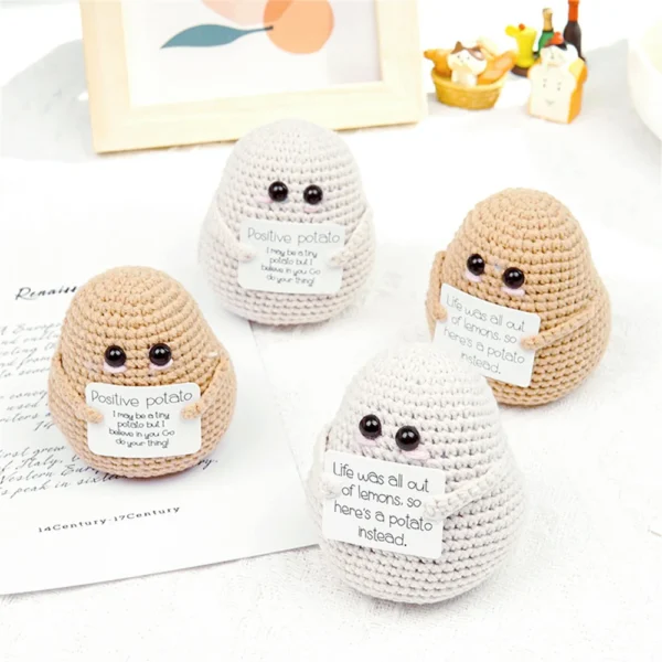 Pure hand-woven positive energy lovely potato doll new product handmade potato home room decoration Christmas gift - Image 4