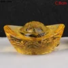 Yellow Crytal Feng Shui Golden Yuan Bao, Attract Wealth and Good Luck Office Living Room Decoration