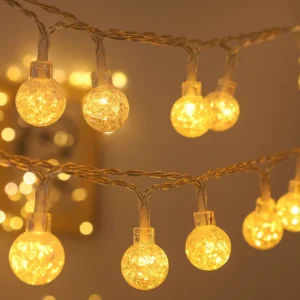 LED Crystal Ball String Lights Battery Power Romantic Bubble Ball Light String Indoor Garden Party Christmas Festival Decoration