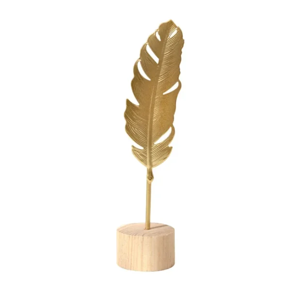 1pcs Golden Ginkgo Leaf Feather Metal Model Figurines Manual Desktop Crafts Ornaments Photo Props Statues Sculptures Home Decor - Image 5