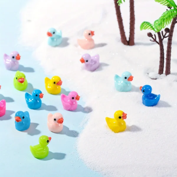 50Pcs Mini Resin Ducks Bulk Tiny Ducks Set for Potted Miniature Decoration Garden Dollhouse Cake Decoration DIY Slime Kit Craft - Image 3