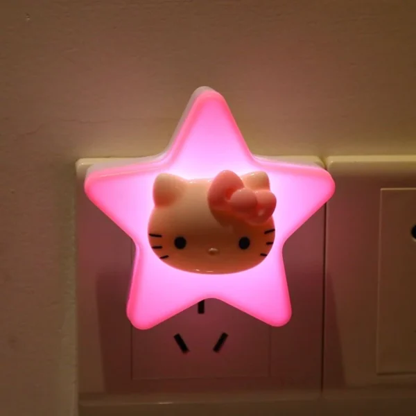 Kawaii Pink Mini Hello Kitty Night Lamp Harajuku Cute Girl Room Decoration Lamp Cartoon Charm Bedside LDE Lamp Birthday Gifts