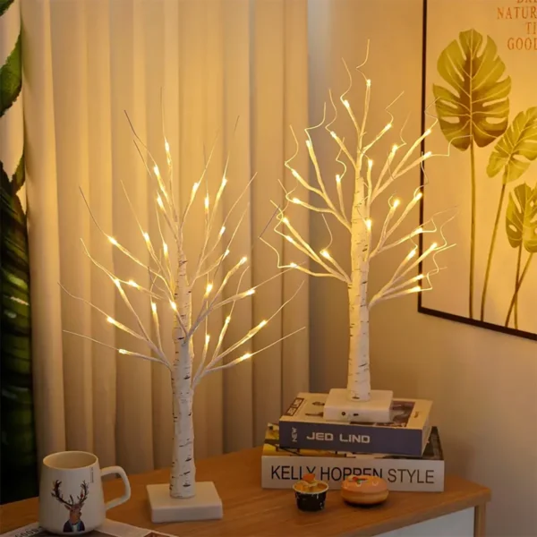 1 piece white birch tree lamp artificial tree lamp suitable for indoor home decoration Easter decoration
