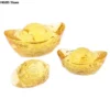 Yellow Crytal Feng Shui Golden Yuan Bao, Attract Wealth and Good Luck Office Living Room Decoration - Image 2