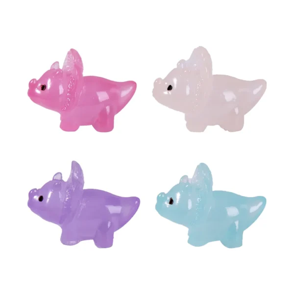 50PCS Noctilucent Dinosaur Resin Miniature Figurines Luminous Triceratops Moss Microlandscape Decoration Fairy Garden Home Decor - Image 5
